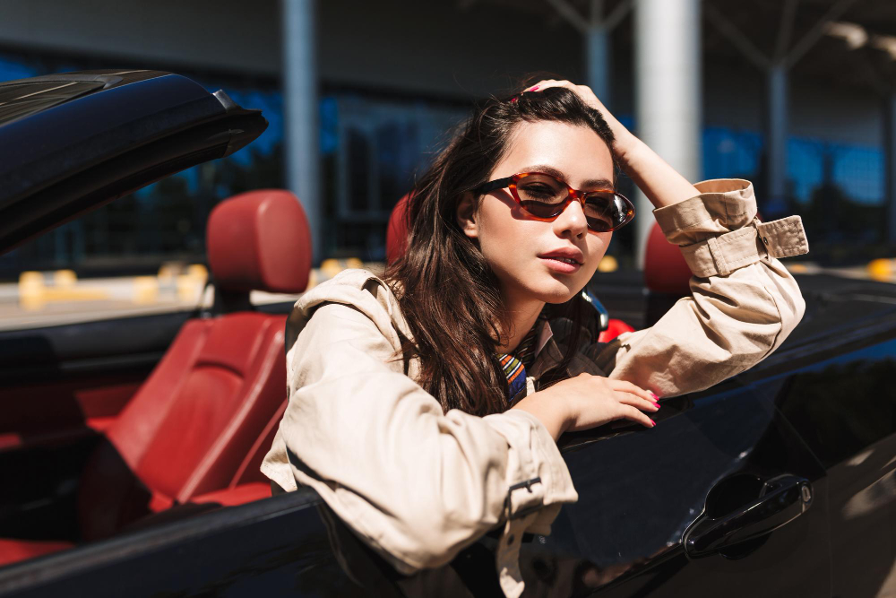 Lamborghini sunglasses with sleek black frame and polarized lenses